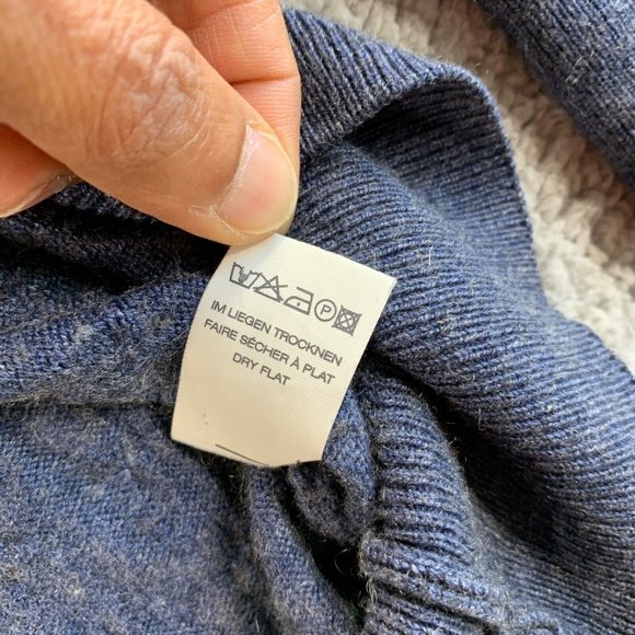 Enzo Mantovani‎ Sweater Cashmere Silk Mens Large Cable Knit Pullover Blue NEW - Picture 9 of 12